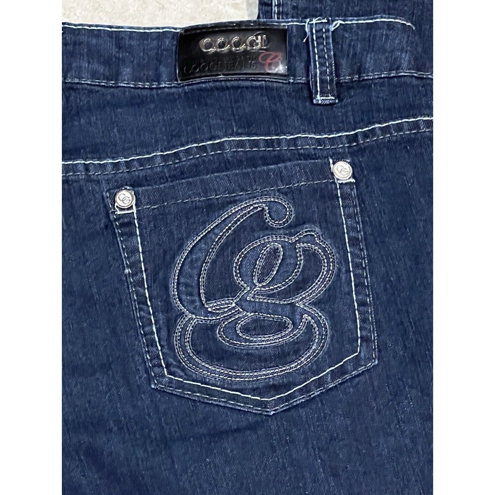 COOGI  Women's  Jeans 34x32 Silver Embroidered Logo‎ Y2K Dark Wash - Picture 6 of 6
